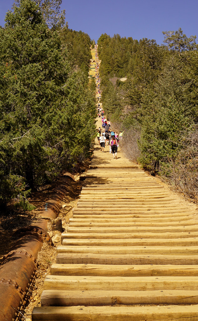 Manitou springs, stairs, steep incline, hiking trail, Colorado